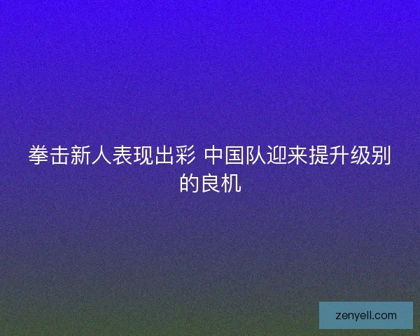 拳击新人表现出彩 中国队迎来提升级别的良机